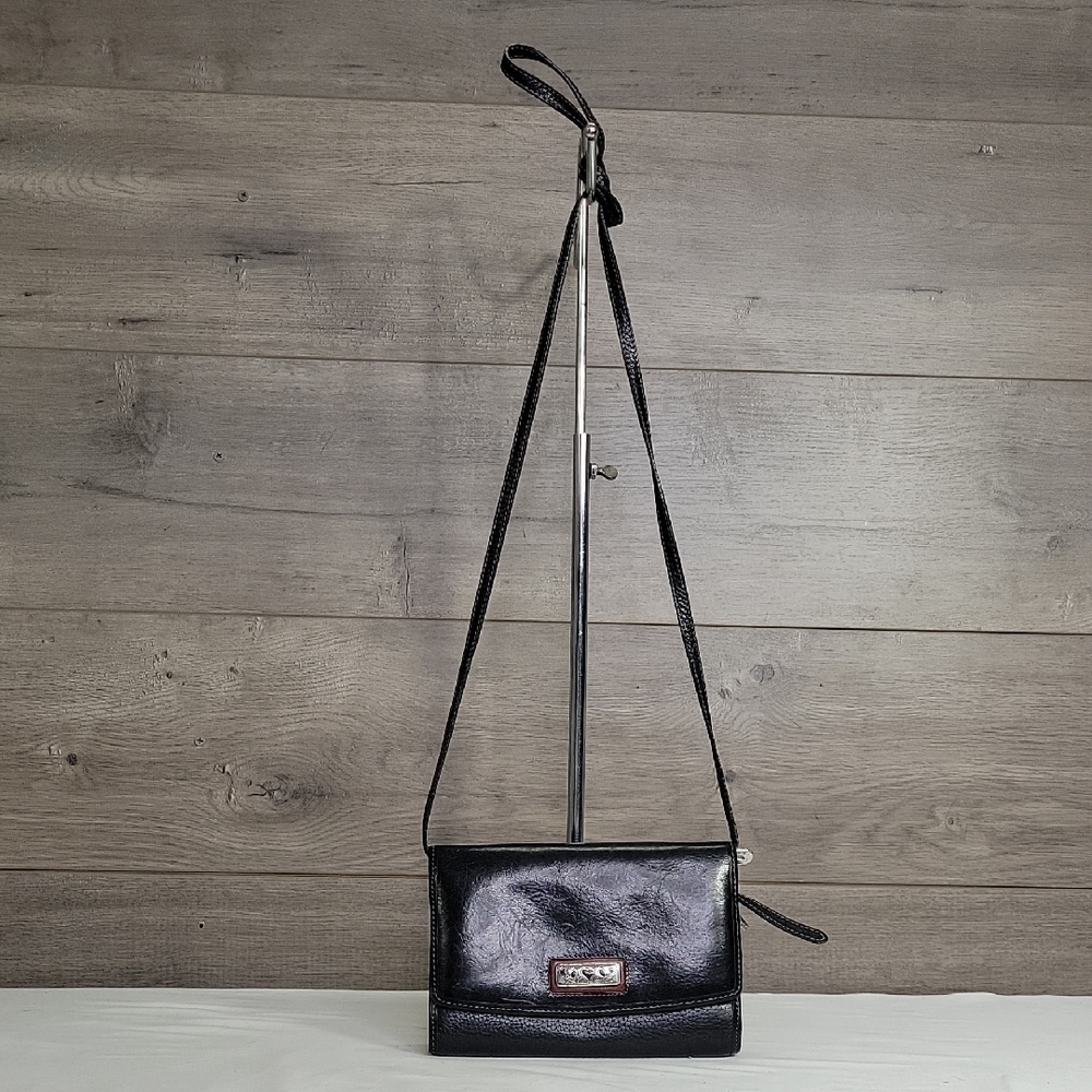 Brighton Black Leather Crossbody Bag